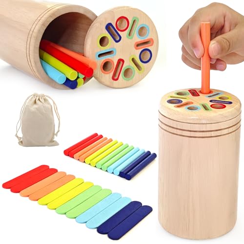 Chithor Montessori Spielzeug ab 1 2 3 4 Jahr, Farbe Form Sortierspiel, Motorikspielzeug, Steckspiel, Kinderspielzeug ab 3 Jahre, Montessori Holzspielzeug Sensorik Spielzeug, Geschenke für Kinder von Chithor