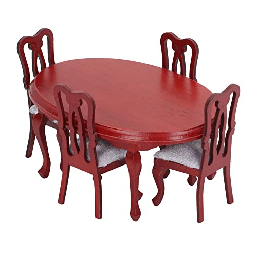 Chiyyak Handgefertigtes Puppenhaus-Stuhl-Set 1:12 Miniaturmöbel, Miniatur-Esstisch-Stuhl-Set aus Holz für die Puppenhaus-Dekoration, Gut Verarbeitet und Attraktiv Chiyyak Handgefertigtes Puppenhaus-Stuhl-Set 1:12 Miniaturmöbel, Miniatur-Esstisch-Stuhl-Set aus Holz für die Puppenhaus-Dekoration, Gut Verarbeitet und Attraktiv von Chiyyak