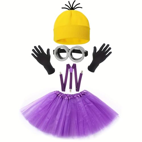 ChongKuan Minion Kostüm Erwachsene Minions Brille Mütze Gelbe Damen Herren Faschingskostüme Zubehör (13) von ChongKuan