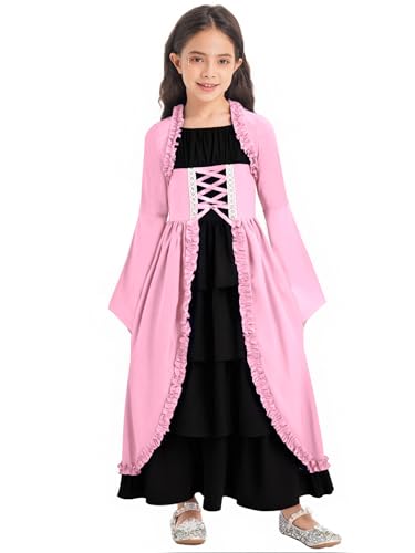 Choomomo Halloween Kostüm Kinder Mädchen Langarm Bandage Renaissance Maxikleid Cosplay Karneval Fasching Verkleidung Rosa 170 Choomomo Halloween Kostüm Kinder Mädchen Langarm Bandage Renaissance Maxikleid Cosplay Karneval Fasching Verkleidung Rosa 170 von Choomomo