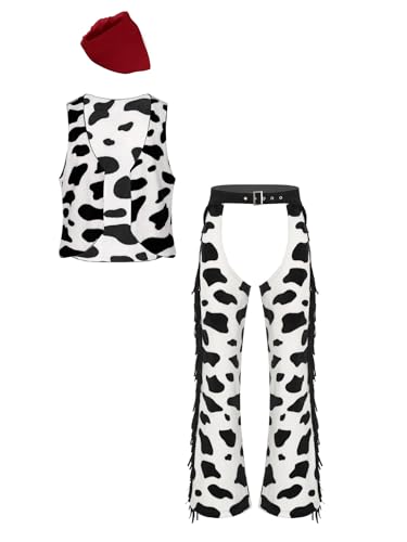 Choomomo Herren Cowboy Cosplay Kostüm Kuh Druck Ärmellos Fleeceweste Mit Hose Halstuch Cowboy Halloween Hippie Rollenspiel Outfits Rot M Choomomo Herren Cowboy Cosplay Kostüm Kuh Druck Ärmellos Fleeceweste Mit Hose Halstuch Cowboy Halloween Hippie Rollenspiel Outfits Rot M von Choomomo