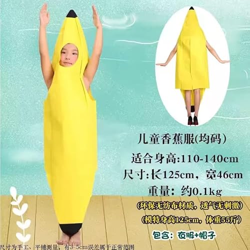 ChouGlow Bananen Kostüm für Unisex Kinder,Bananenkostüm,Obstkostüm, Fruit Fancy Dress Outfit,Karnevalskostüme – Funny Karneval Hallowee Fancy Dress for Boys and Girls von ChouGlow