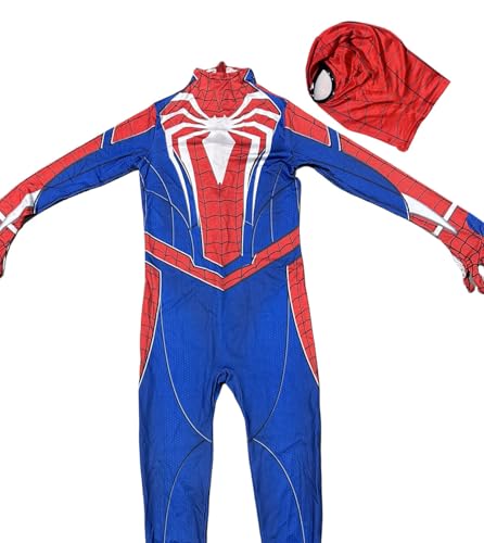 ChouGlow Superhelden Kostüm Superhero Cosplay Bodysuit Spider Kostüm Jungen Homecoming Anzug 3d Print Mit Maske 3D Spider Kostüm Jumpsuit Halloween Karneval Cosplay Party. (PS5, 100) von ChouGlow