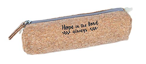 Christliche Geschenkideen Mäppchen aus Kork mit Spruch Hope in The Lord/Federmäppchen Federtasche von Christliche Geschenkideen