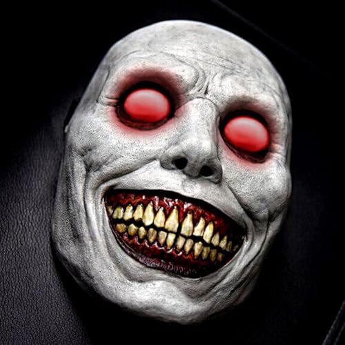 Halloween Maske, Halloween Masken für Erwachsene, Gruselige Cosplay Maske mit roten Augen, Gruselige Halloween Maske, Halloween Dekorationen Horror Böses Gesicht Party Cosplay Maske für Cosplay von Chuankefanxing