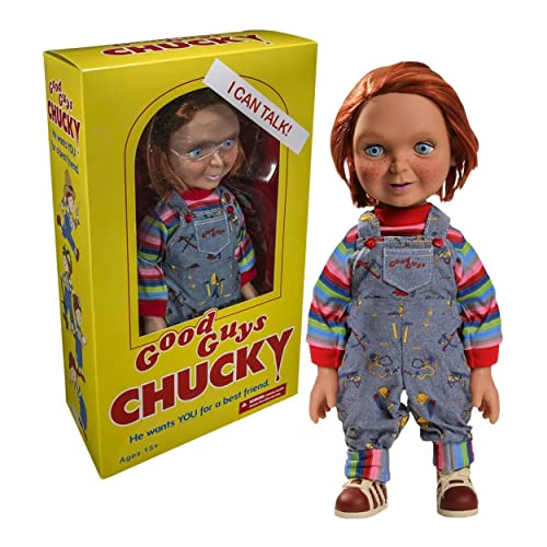 Chucky 78004 sprechende, 38 cm große Puppe mit nettem und lächelndem Gesicht von Good Guys. von Mezco