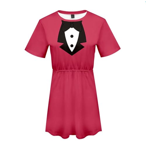 Chukamalilayi Anime Hazbin Hotel Cosplay Sommer Swing Kleid Kurzarm Kleid Engel Staub Rollenspiel Skaterkleid für 100-160cm (typ4, 160) von Chukamalilayi