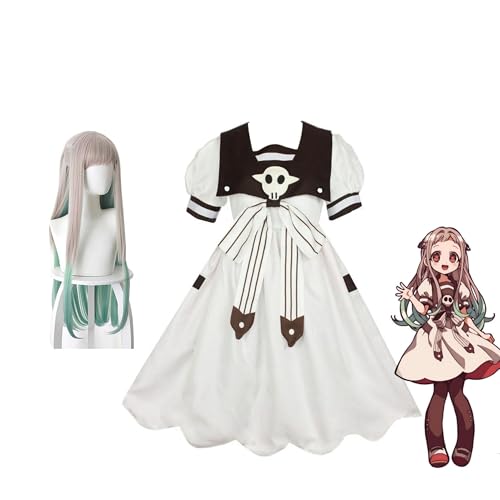 Chukamalilayi Yashiro Nene Cosplay Outfit mit Perücke, Anime Toilettenbindung Hanako-kun Cosplay Kostüm Rock Kurzarm Kleid Anzüge mit Zubehör für Frauen Mädchen (S) von Chukamalilayi