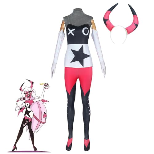 Hazbin Hotel Cosplay Kostüm Verosika/Adam der Exorzist Halloween Rolle Cosplay Halloween Outfit Karneval Weihnachten Anzug Verkleidung (typ2, S) von Chukamalilayi