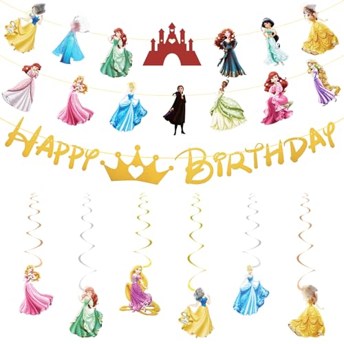 Prinzessin Geburtstag Deko Mädchen Prinzessinnen Bunting Girlande Hängende Deko Prinzessin Geburtstagsdeko Happy Birthday Banner Partyzubehör für Kindergeburtstag Thema Party Supplies Deko Prinzessin Geburtstag Deko Mädchen Prinzessinnen Bunting Girlande Hängende Deko Prinzessin Geburtstagsdeko Happy Birthday Banner Partyzubehör für Kindergeburtstag Thema Party Supplies Deko von Chukua