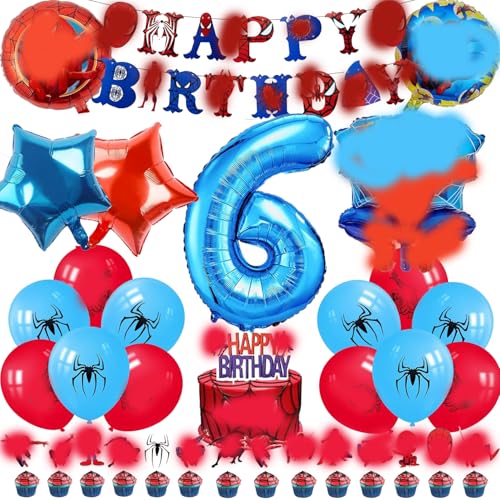 Spider Luftballon Geburtstag Deko 6 Jahre Jungen- Spider Girlande Geburtstagsdeko 6 Jahr Spider Ballon Deko 6. Geburtstag Folienballons Happy Birthday Banner Tortendeko für Kindergeburtstag Party Deko Spider Luftballon Geburtstag Deko 6 Jahre Jungen- Spider Girlande Geburtstagsdeko 6 Jahr Spider Ballon Deko 6. Geburtstag Folienballons Happy Birthday Banner Tortendeko für Kindergeburtstag Party Deko von Chukua