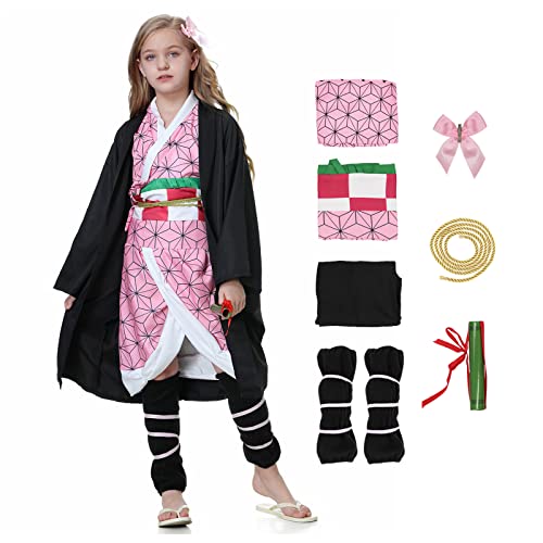 Churgigi Cosplay Pink Costume Anime Cape Cosplay Outfits Christmas Kimono for Kids Girls and Women von Churgigi