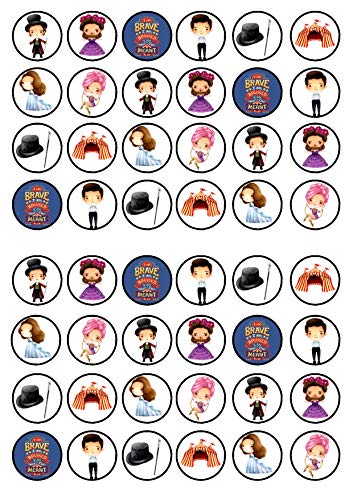 48 essbare Mini-Cupcake-Aufsätze mit Motiv "The Greatest Show", Cupcake-Dekoration von Cian's Cupcake Toppers Ltd