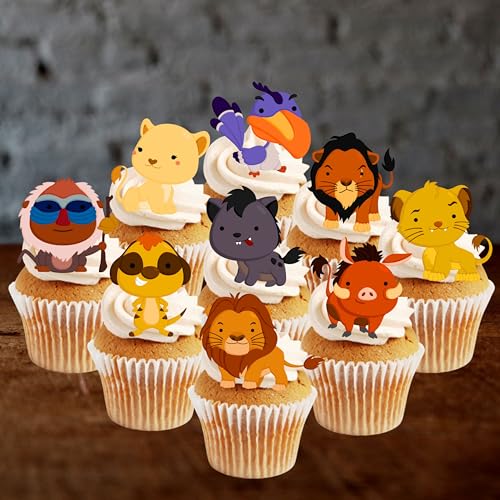 Essbare Cupcake-Dekoration mit Löwen-Motiv, stehend, Oblaten, 12 Stück von Cians Cupcake Toppers