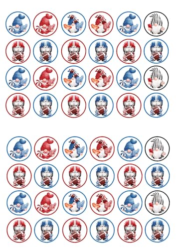 Cupcake-Topper American Football Zwerge, essbar, Premiumstärke, Fußball-Thema, Oblaten-Reispapier, Cupcake-Topper/Dekorationen, 48 Stück von Cians Cupcake Toppers