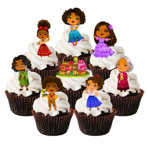 Vorgeschnittene essbare Cupcake-Topper mit Miracle-Familien-Motiv, Oblaten, Verzauberung, Kuchendekorationen, 5 cm, 15 Stück von Cians Cupcake Toppers