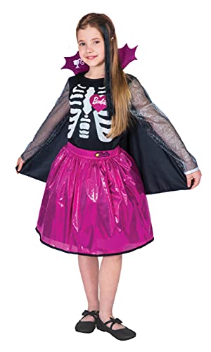 Barbie Skeletrina SweetHeart Halloween Special Edition costume dress disguise official girl (Size 3-4 years), Pink, Black von Ciao