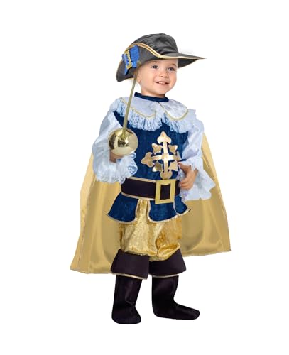 Ciao 14535.2-3 Musketier Disguise, Boys, Blue, Gold, 2-3 Anni von Ciao