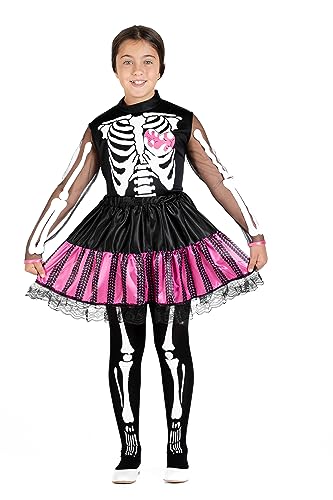 Ciao- Punk Skeletrina Skeleton Skelett Kostüm Verkleidung Mädchen (Größe 5-7 Jahre) mit bedruckter Strumpfhose von Ciao