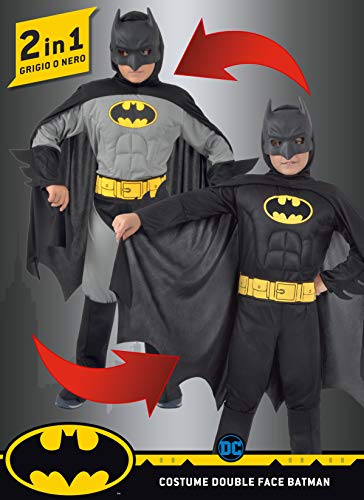 Ciao- Batman 2-in-1 (Classic/Dark Knight) costume disguise boy official DC Comics (Size 5-7 years) with padded muscles von Ciao