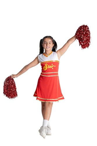 Ciao Cheerleader Kostüm Verkleidung Mädchen (Größe 8-10 Jahre) mit Pompons, rot von Ciao