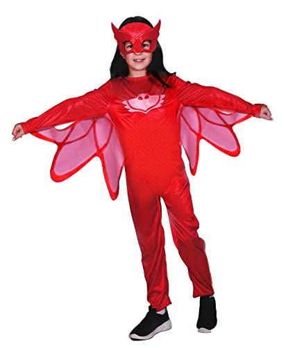 Ciao- Owlette costume disguise girl official PJ Masks (Size 5-7 years) with mask, Rot von Ciao