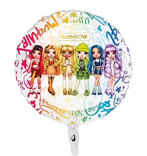 Ciao Rainbow High Folienballon Mylar rund (45 cm, 18 Zoll) Original MGA, mehrfarbig von Ciao