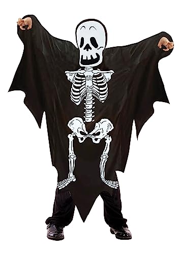 Ciao- Skelettgeist Skeleton Ghost Kostüm Verkleidung unisex Kinder (Größe 4-6 Jahre), schwarz von Ciao