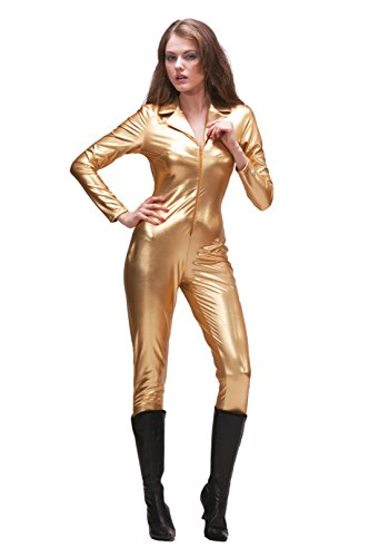 Ciao- Vinyl Stretch Metal Suit Onesie (Size M/L), gold von Ciao