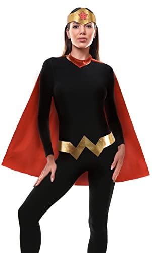 Ciao Wonder Woman Cape disguise girl official DC Comics (One size adult) with belt and tiara, Red, Blue von Ciao