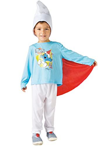 Smurf costume disguise baby official Smurfs (Size 2-3 years) with cape, Blue, White von Ciao