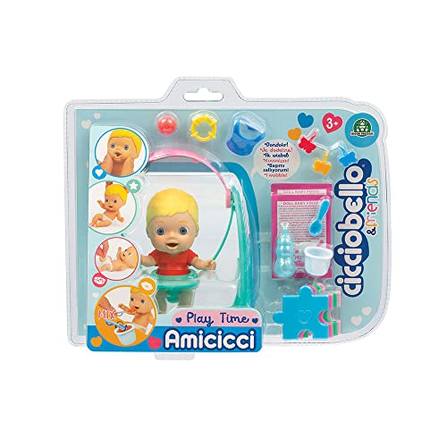 Cicciobello - Amicci Play Time, Zartes Baby mit farbiger Windel, Minifigur mit Zubehör, für Mädchen ab 3 Jahren, CC000100, Giochi Preziosi von Amicicci