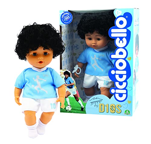 Cicciobello D10S Version Fußballspieler von Neapel, Höhe 30 cm mit weichem Körper und Schnuller, für Kinder ab 2 Jahren, Giochi Preziosi von Cicciobello