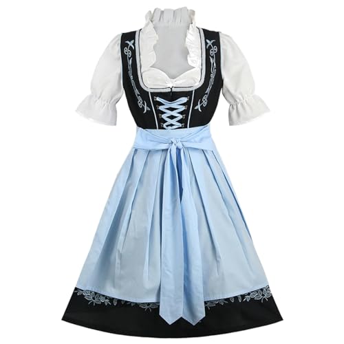 Bierfest-Dienstmädchen-Kostüm für Damen, Bierfest-Dienstmädchen-Outfits 3-teilig Halloween-Kostüme Cosplay-Kleid Deutsches Bier Oktoberfest Karnevalskostüm von Cicilian