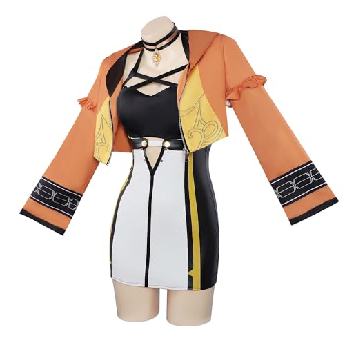 Cicilian Anime Navia Cosplay-Kostüm, Genshin Impact Cosplay-Sets Halloween-Overall Manteluniform mit Hut Karnevalsparty-Outfit für Frauen und Mädchen Halloween-Party von Cicilian