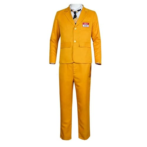 Cicilian Bob-Cosplay-Kostüm, gelber Blazer, Betelgeuse-Cosplay-Kostüm, Slim Fit-Jacke mit Karomuster, lange Hose, komplette Sets, karierte Slim Fit-Cosplay-Halloween-Anzüge für Herren von Cicilian