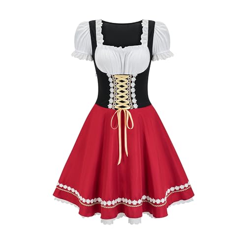 Cicilian Oktoberfest-Outfits für Damen, deutsches Dirndl-Kostüm, traditionelles bayerisches Biergarten-Halloween-Karnevalskleid, Biermädchen-Cosplay-Kleid, Kostüme, Vintage-Kleid von Cicilian