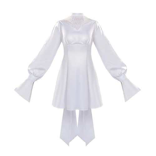 Ffxiv Ryne Minfilia Cosplay-Kostüm, Spiel-Cosplay-Kleid, weißes Spitzenkleid, Anime-Halloween-Anzug für Damen mit Turnürenrock, Beinschützer, Fußzubehör von Cicilian