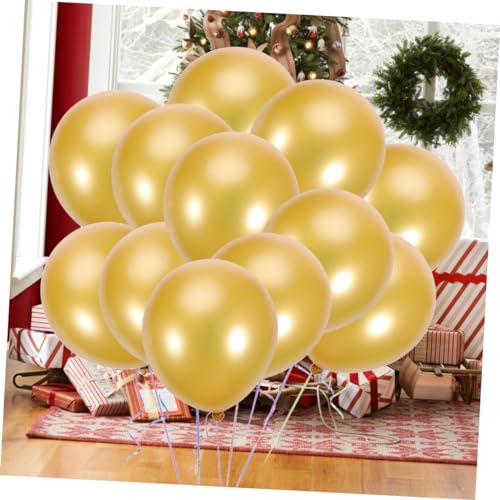 Ciieeo 100 Stück 10 Goldene Latexballons Dekorationen Für Geburtstagsfeiern Mit Luft Oder Helium Aufblasbar Sicher Für Jungen Und Mädchen Keine Luftpumpe von Ciieeo