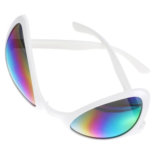 Ciieeo 1 Paar außerirdische Brille lustige Alien-Brille Cyber-Brille Party fasching brille faschingsbrille Spaß Brille gläser sonnenbrille lustige Brille außerirdisches Zubehör Sport Weiß von Ciieeo