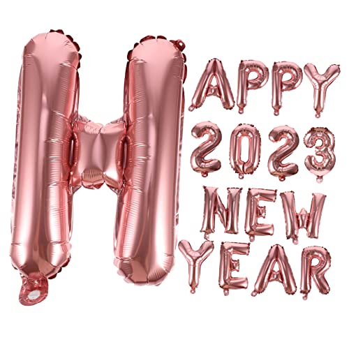 Ciieeo 1 Satz 2023 Aluminiumfolienballon Party Silvester-Banner Luftballons aus Aluminiumfolie Sahneballon wohnraumdeko new year dekorativer Luftballon Ballon für die Dekoration Rose Gold von Ciieeo