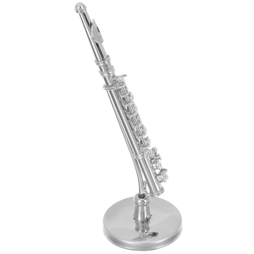 Ciieeo 1 Satz Modell Zubehör für Musikinstrumente Mini kleines wohnzimmerdeko fogelschreker simuliertes Flötenmodell Puppenhaus Musikinstrumentenmodell Kupfer Silver von Ciieeo