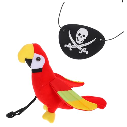 Ciieeo 1 Satz Piratenpapagei Simulierter Papagei Schulterpapagei Papagei Stofftier Piratenkostüm-Requisiten Piratenzubehör Piratenvogel Für Die Schulter Piraten-Requisiten Plüsch von Ciieeo