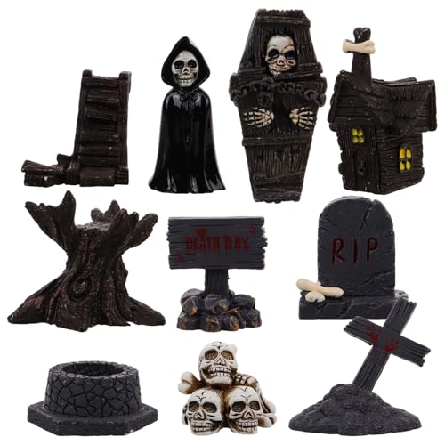 Ciieeo 10 Stück Halloween Kugeln Mini Hausfiguren Mini Harzfiguren Halloween Miniaturen Zubehör Mini Figuren Mini Ornamente Halloween Figuren Heimdekoration Miniatur Dinge von Ciieeo