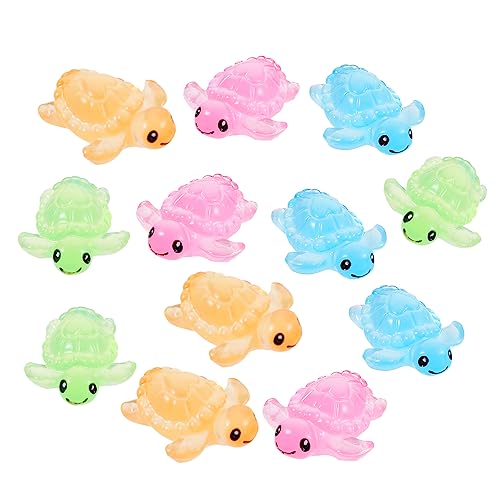 Ciieeo Leuchtendes Schildkrötenfiguren-Set 12-teilig Mini-schildkröten-Ornamente Nachtlicht-schildkröten- Für Zuhause Schreibtisch Aquarium von Ciieeo