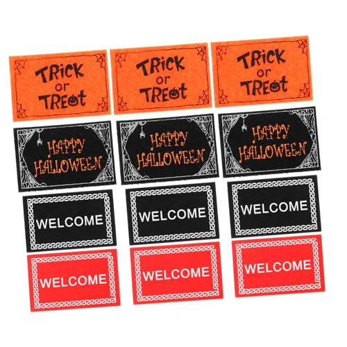 Ciieeo 12 Stück Halloween Deko Bodenmatte Halloween Puppenhaus Zubehör Halloween Puppenhaus Miniaturen Halloween Miniteppich Miniatur Bodenmatte Miniatur Puppenhaus Teppiche von Ciieeo