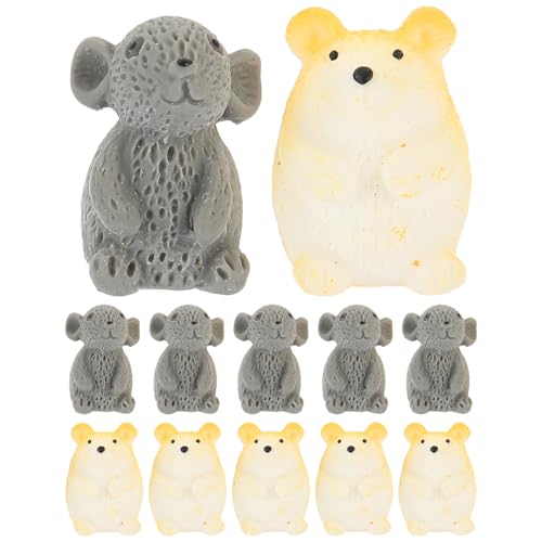 Ciieeo 12St Mini- -Hamster-Ornamente genschenkideen ratten Tierische Dekoration Tier-Ornament Hamsterfigur Hamsterspielzeug Kaninchen Hase Mini-Hamster- Bonsai- Harz von Ciieeo