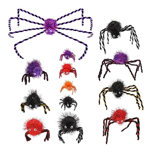 Ciieeo 13pcs Spinnenspielzeug Für Halloween Weich Und Lebensecht Gefälschte Spinnen -Ornamente von Ciieeo