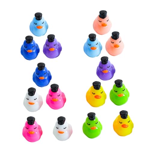 Ciieeo 16 Stück Entenküken Ornament Hof Enten Ornament Hof Entenstatue Mini Enten Winzige Enten Badespielzeug Kleine Enten Jersey Tiere Niedliche Enten Ornament Miniatur Dinge von Ciieeo