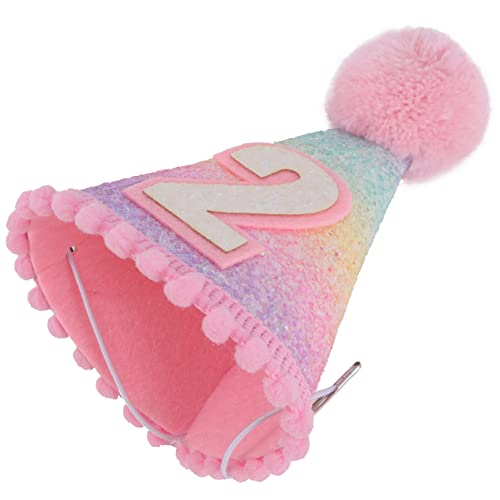 Ciieeo 1Stk Geburtstagshut alles zum geburtstag hut Kinder-Tiara mädchen stirnbänder Hüte Geburtstagsparty-Hut Bommel-Geburtstagsmütze Krone Funkeln Baby Glitzertuch von Ciieeo